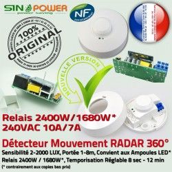 Lampes Micro-Ondes Mouvement HF Luminaire Radar Éclairage Ampoules 360° Détecteur Relais LED Capteur de Automatique Hyperfréquence