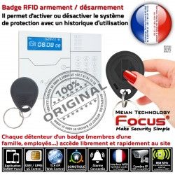 Connecté Désarmement GSM Maison Sécurité Badges Appartement Système Meian Carte Armement RFID Zones Alarme 868MHz Badge FOCUS ORIGINAL