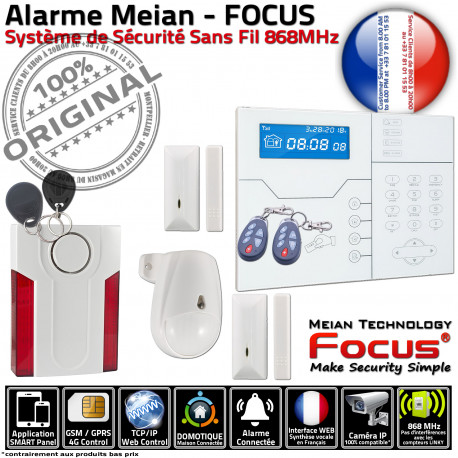 F1 Système Meian ST-VGT Protection Pièces ORIGINAL Capteur Alarme Présence Chambres Sécurité Connecté GSM Salons Porte Appartement