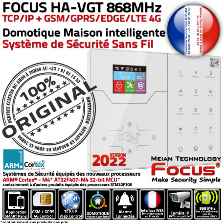 Focus HA-VGT GSM Professionnel FOCUS Centrale Sans-Fil TCP-IP Meian Réseau Connectée Ethernet 868MHz SmartPhone pour Alarme SIM