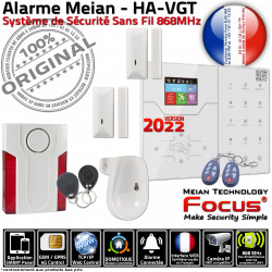 Alarme Sirène Focus Connecté Mouvement HA-VGT Cave Ouverture Logement Magnétique Surveillance FOCUS Bureaux GSM Appartement Détecteur