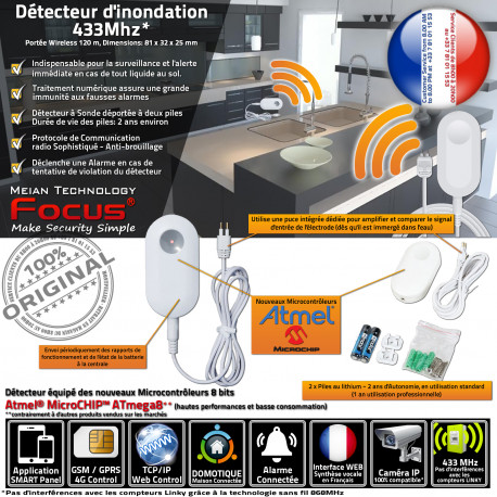 Domotique Réseau Ethernet IP Fuite Protection Eau MHz Connecté GSM Boutique Entreprise Sécurité 433 Capteur Entrepôt Système Meian FOCUS ORIGINAL