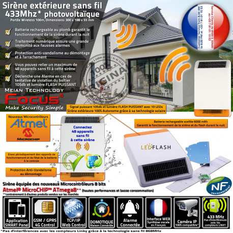 Diffuseur Centrale Alarme Sans Connectée 433MHz Maison Fil Ethernet Réseau Appartement LED MD-326R Relais Sonore Meian Détection