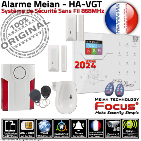 Studio PACK ST-VGT Local Ethernet Sécurité Système Connecté TCP-IP Alarme FOCUS GSM Surveillance 868MHz Meian