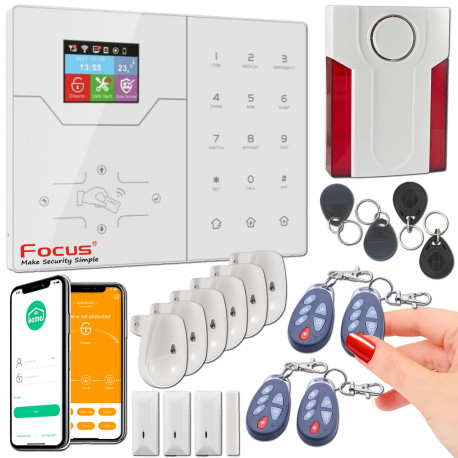 Réserve PACK FOCUS ST-VGT 4G Alarme Ethernet sans GSM Surveillance 868MHz Magasin TCP-IP Sécurité Connecté abonnement Système