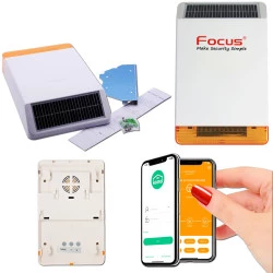 FOCUS Solaire Système Sécurité Meian Alarme Sirène Connectée Connecté 868MHz Extérieure Fil FLASH Centrale MD-326R LED Sans GSM