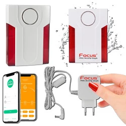 Puissante Maison FOCUS Meian Extérieure Sécurité MD-334R Appartement Connecté 868MHz MD-334 Sirène Détecteur Réseau Avertisseur GSM ORIGINAL Système